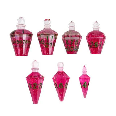 Pink Potion Resin -  7pcs RPG Dice Set